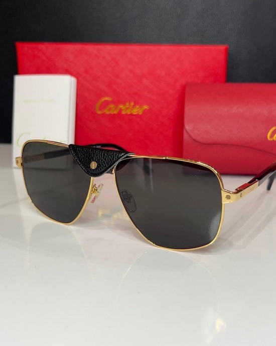 Cartier Unisex Altın Detaylı Güneş Gözlüğü