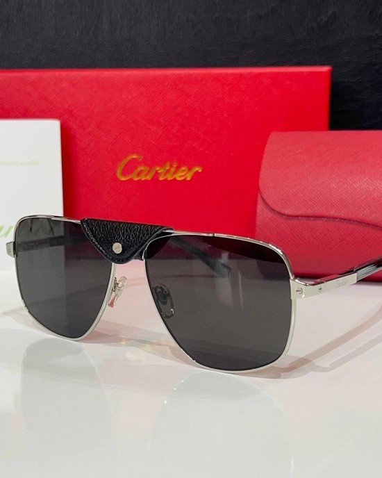 Cartier Unisex Gümüş Detaylı Güneş Gözlüğü