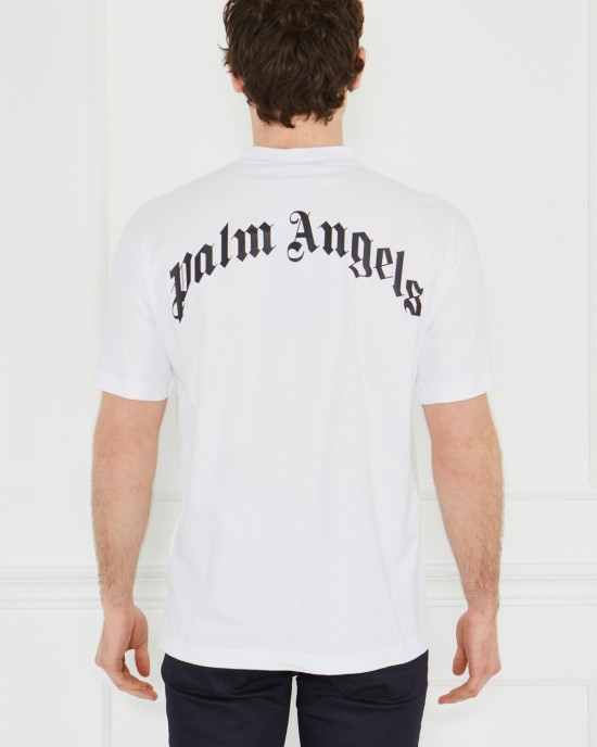 Palm Angels Crew Neck Cream T-Shirt